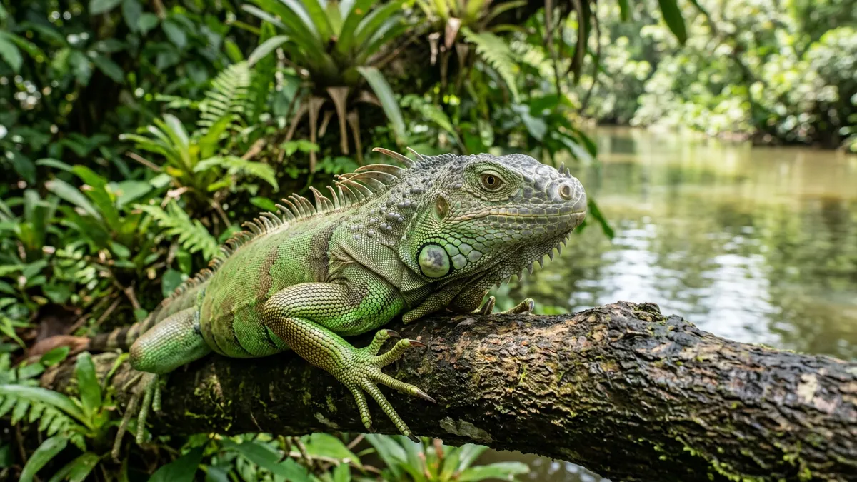 Iguana detecta sombras pelo terceiro olho e combina mergulho com fermentação de folhas para sobreviver